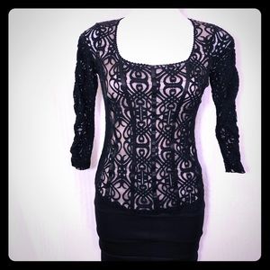 NWOT VENUS Lace Overlay Corset Top